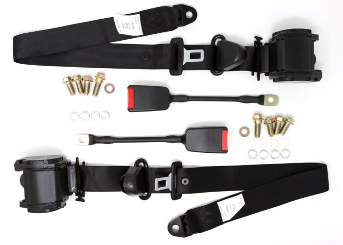 PAR CINTURON DE SEGURIDAD DE 3 PUNTAS RETRACTIL (NEGRO) (NO ORIGINAL). SKU MSA1111-2MP