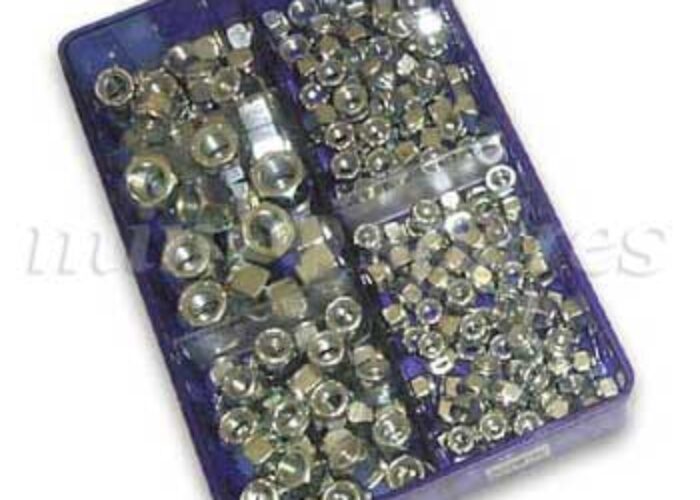 CAJA TUERCAS CON SEGURO UNF 1/4″, 5/16″, 3/8″, 7/16″ y 1/2″. SKU GMS116