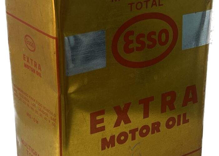 LATA DE ACEITE CLASICA COLECCIONABLE ESSO EXTRA DORADO. SKU LATAESSOEXTRAD