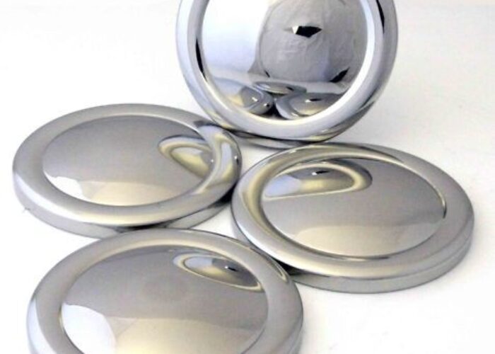 KIT 4 X TAPA RUEDA ACERO INOXIDABLE (CALOTA) PARA ARO 10. SKU 88G337SK
